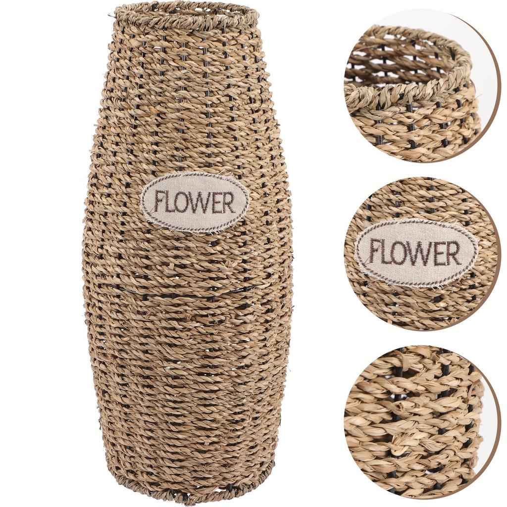 Flower Arrangement Vase Dried Flower Container Desktop Vase Rattan Planter Vase Flower Container Living Room Home Decoration