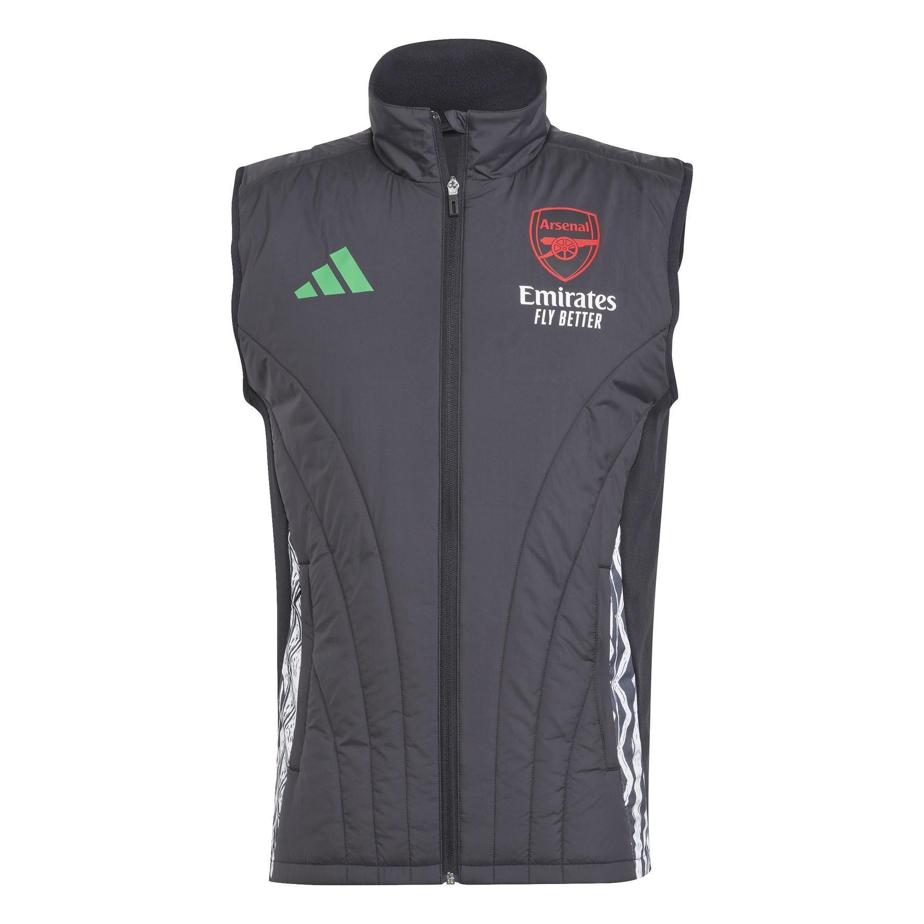 Adidas Arsenal Tiro 2024/25 Winterized Stand Collar Zip Warm Sleeveless Vest Men Vests IS9985 M