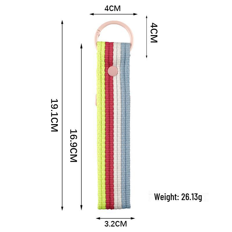 Personalized Pure Cotton Canvas Belt Keychain with Contrast Colors – Handmade INS Style