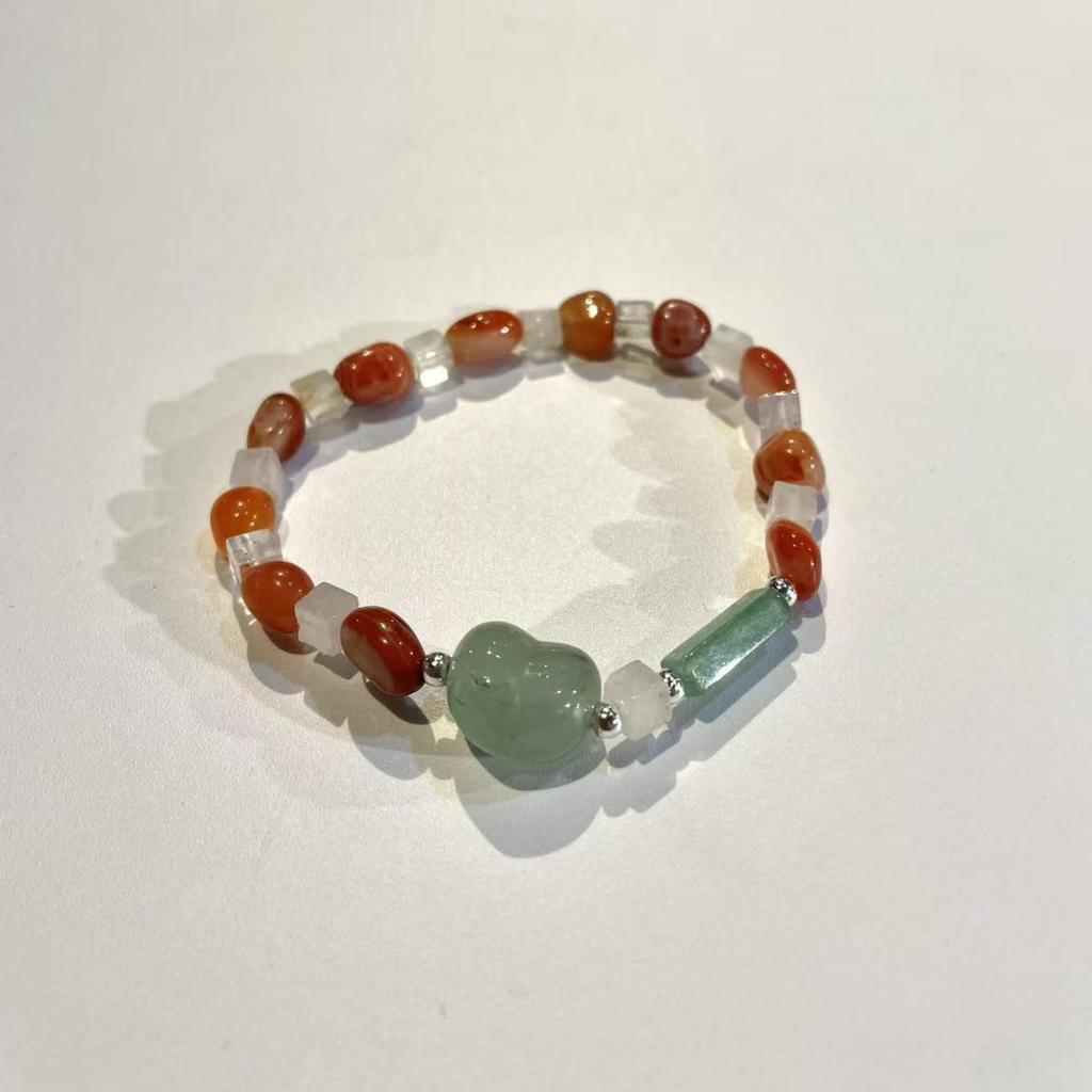 Nanhong Agate Bracelet - Minimalist Chinese Style with Ancient Design, Perfect for Birthday Gifts