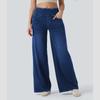 Casual Baggy Jeans Women's Elastic Waistband Wide Leg Jeans Elegant Slim Fit Denim Trousers American Retro Denim Palazzo Pants