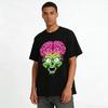 Cool Exposed Brain Skull Print Trendy Unisex Casual Short Sleeve Tee Pure cotton T-shirt