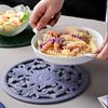 3Pcs Chinese Style Heat Insulation Mat Hollow Silicone Casserole Mat High Temperature Resistant Plate Mat Dining Table Anti-scalding Mat