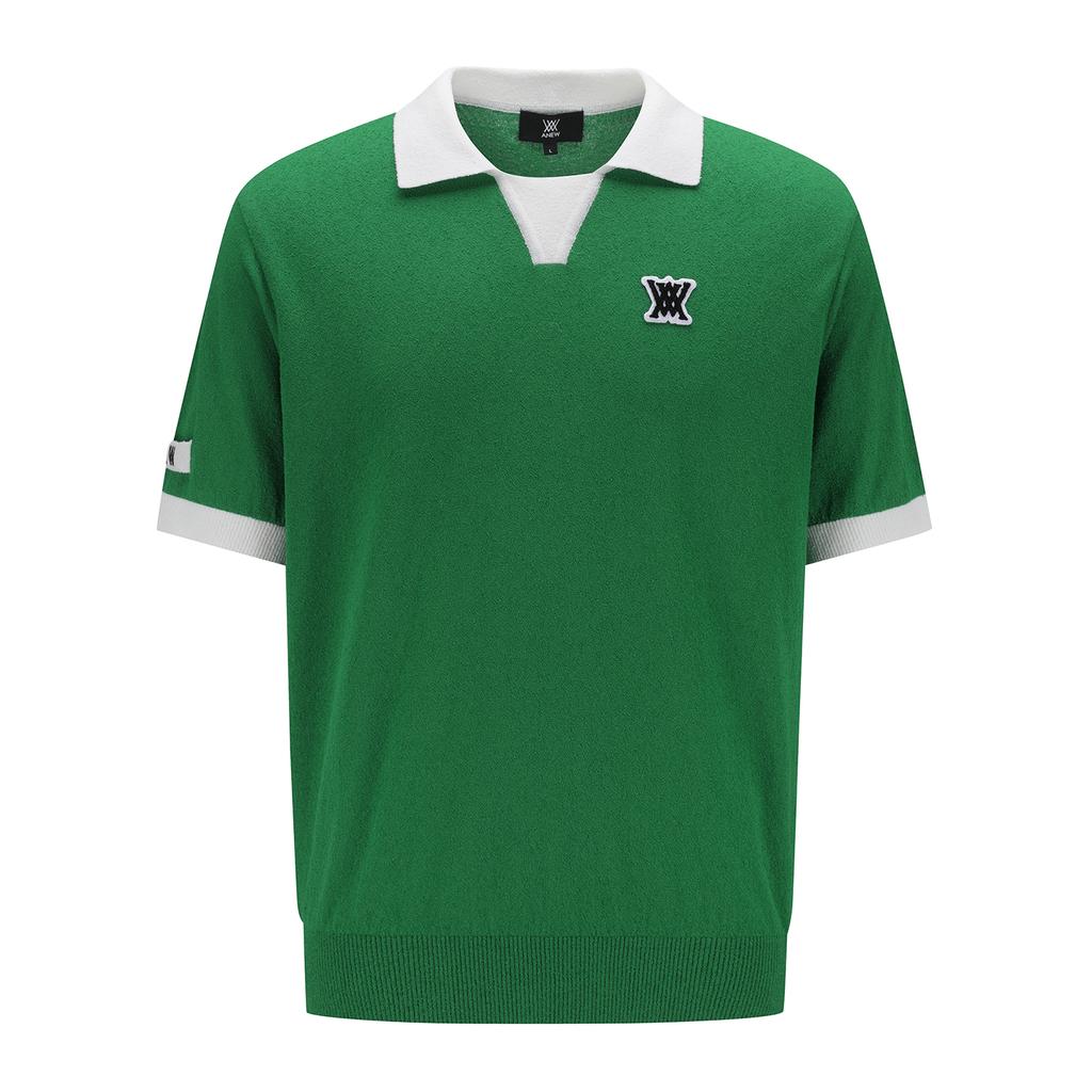 ANEW GOLF Men Big Logo Collar Short Sweater_Gn