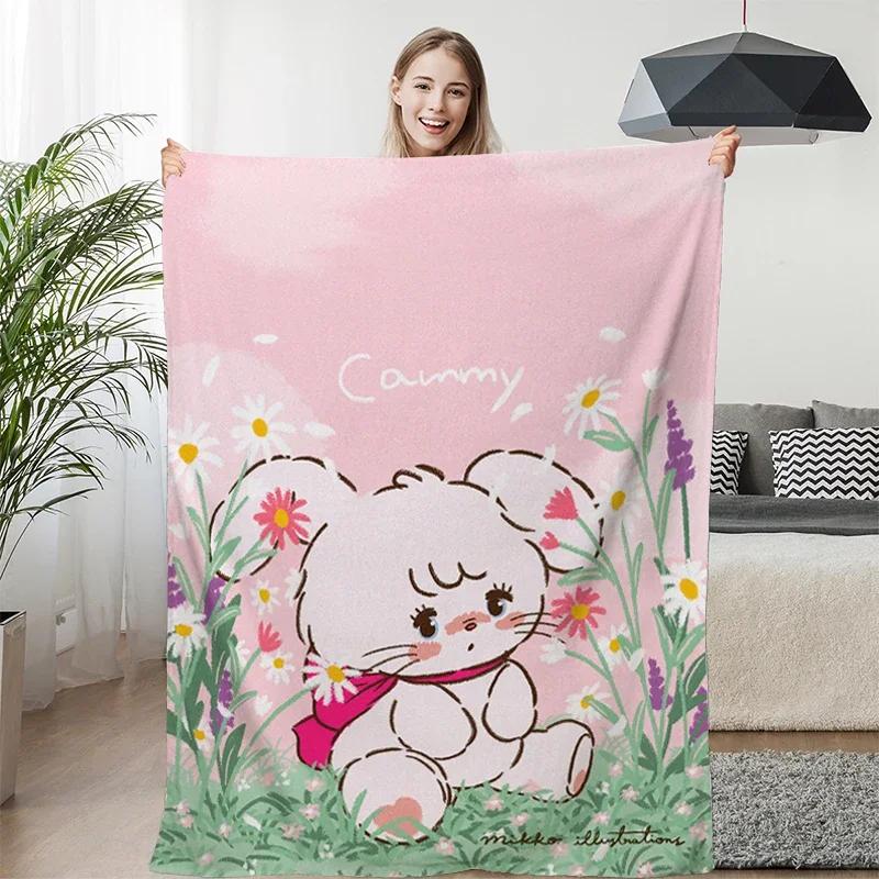 Fleece Blanket Sofa M-Mikkos Cute Warm Knee Bed Camping Custom Nap Fluffy Soft Blankets for Winter King Size Microfiber Bedding