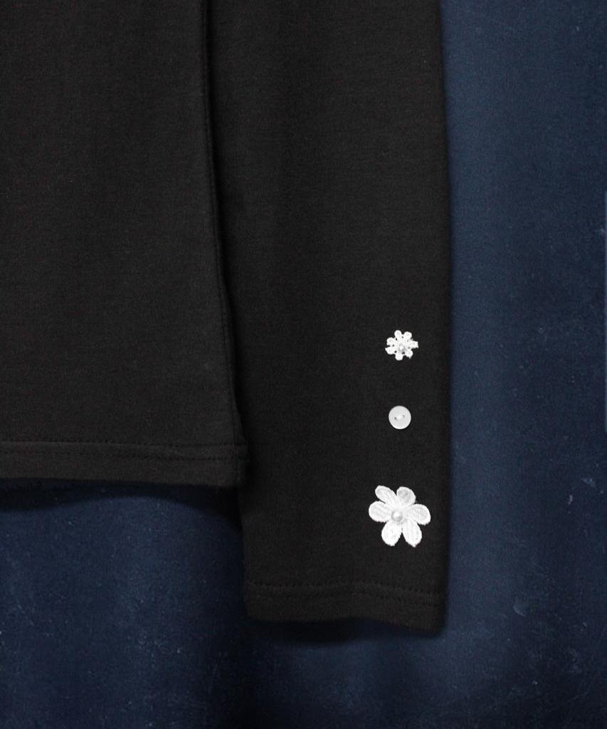 RUBATI Daisy Florette Raglan Long Sleeve Tee_Black