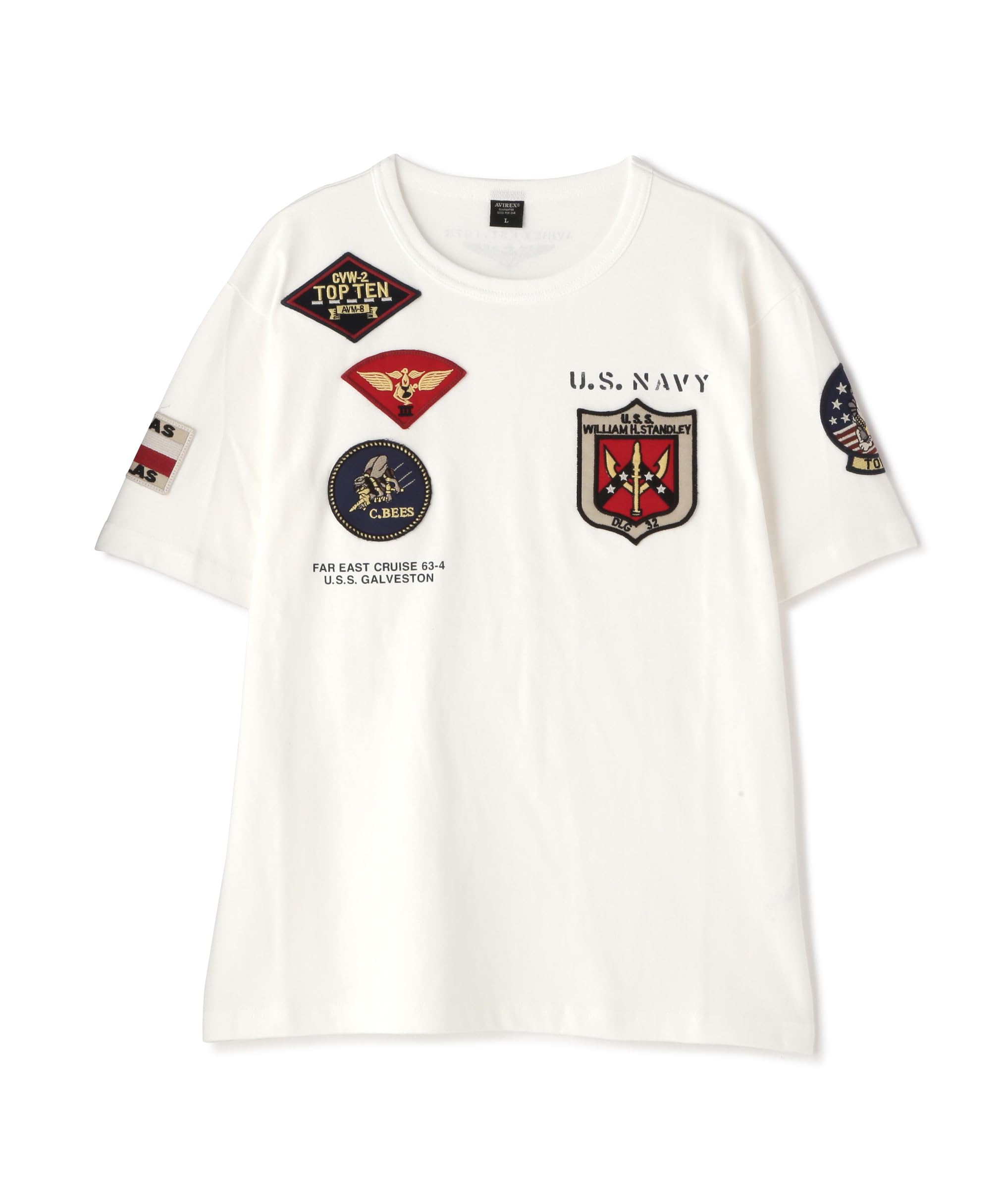 

Avirex TOP GUN WAPPEN CREW NECK Top Gun Patch Size T-SHIRT (WEB&DEPOT Exclusive) T-Shirt, L, 030, White, 783-3934021