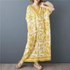 Abito estivo lungo e largo casual da donna, in cotone vintage, con maniche corte e taglie forti, floreale, nuovo di zecca.