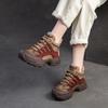 Fashion 4cm Suede Genuine Leather Plush Autumn Chunky Sneakers Platform Wedge Women Flats Vulcanize Loafer Spring Winter Shoes