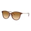 Temple Logo Plate Cat's Eye Sunglasses Women's Light Brown