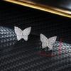 Steel Needle Earrings, Japan and Korea Simple High-quality Zircon Butterfly Stud Earrings, Women's Versatile Models, Factory Spot Batch