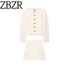 Zbzr Autumn New Women Clothes Western Style Slim Fit Button Knitted Outerwear Mini Skirt 5536108 5536107
