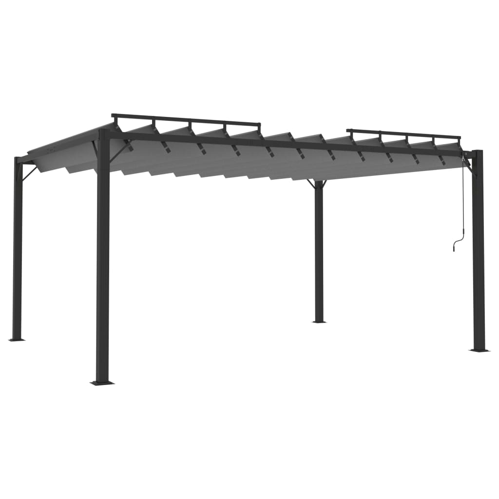 Pergola s nastavitelnou lamelovou střechou 3x4 m Antracitová látka a hliník