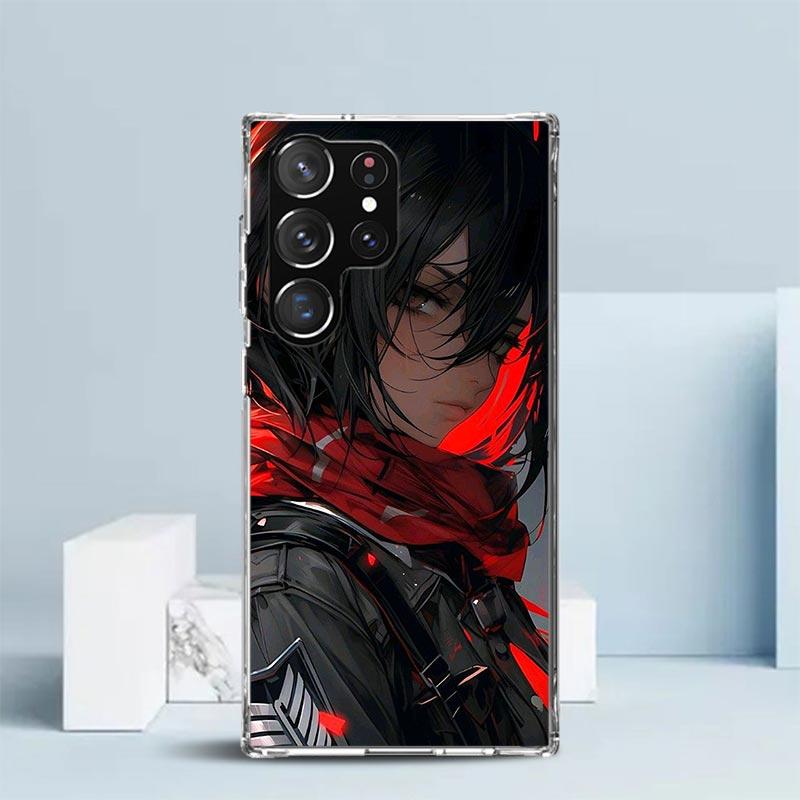 A-Attack on T-Titan Annie Mikasa Soft Cover for Samsung Galaxy S25 Edge S26 S24 S23 Ultra Phone Case S22 S21 Plus S20 FE Print P