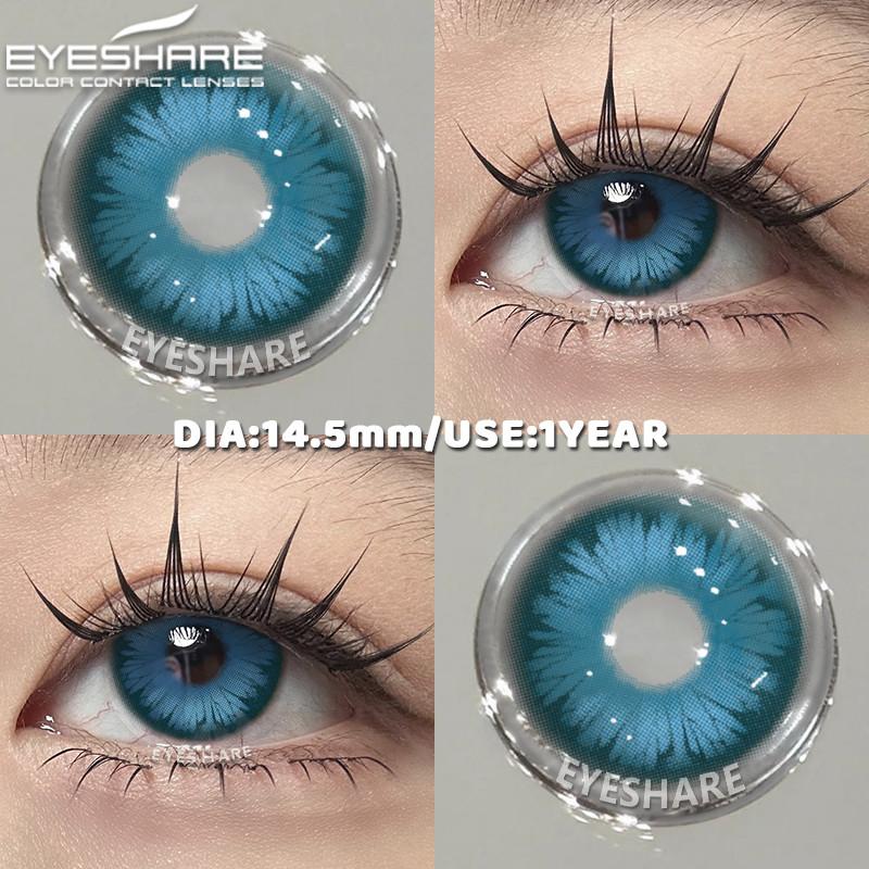 Eyeshare 1 Pair RAVEN Cosplay Contact Lenses Bloom Black/White Halloween Makeup Eye Contacts 14.5mm Big Lens