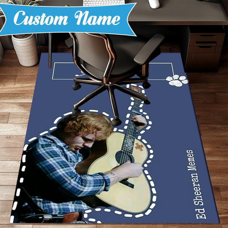 Tappeto Musicale Personalizzato Ed Sheeran Tappeto da Gioco, Tappetino per Camera da Letto Soggiorno Ingresso Tappeto, Idea Arredamento Casa Regalo per Natale Compleanno