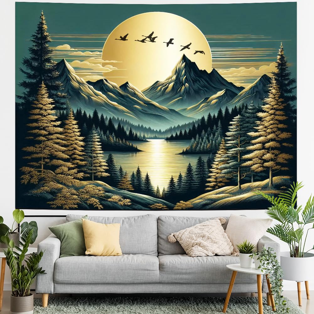 VIKAMA Space Planet & Desert Cactus Tapestry Wall Hanging for Living Room Bedroom Tea Room Wall Art Nature Boho Home Decor