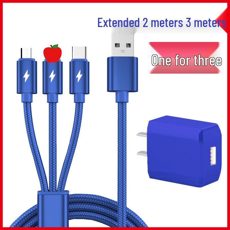 Multi-Function Fast Charger: 3-in-1 Cable for Huawei, OPPO, Apple, and Android Devices