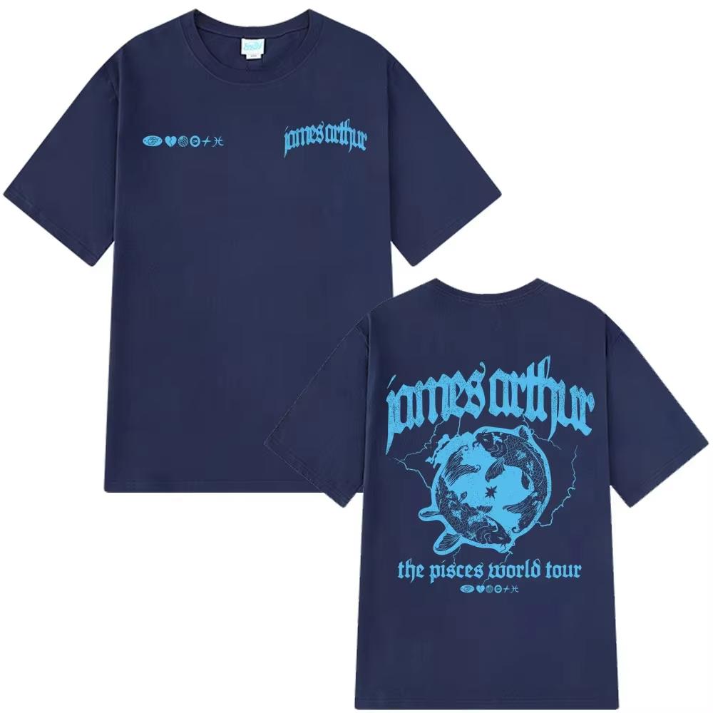 James Arthur The Pisces World Tour Merch 2026 Tshirt Mens Women Fashion Short Sleeves Hiphop Casua Cotton Tshirts Streetwear