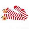 Damen Weihnachten Overknee Lange Socken Niedlich 3D Plüsch Hirsch Elch Gestreifter Druck Oberschenkelhohe Strümpfe Feiertagsparty Strumpfwaren