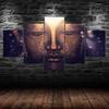 Golden Buddha Statue 5 Piece Canvas Wall Art Five Panel Print Modern Art Poster Home Decor Picture Gift For Him For Her