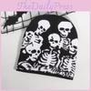 Streetwear Skull Pattern Beanie With Acrylic Material For Autumn Casual Wear