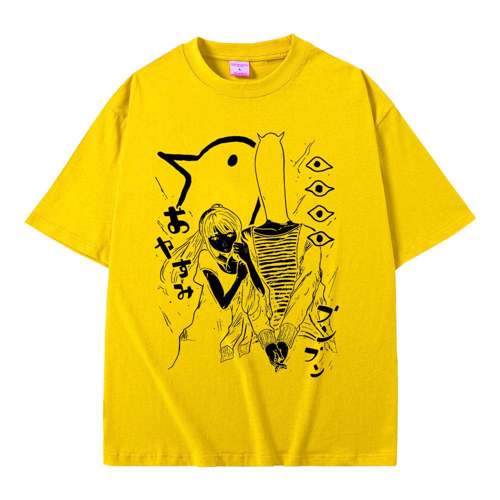 Anime Oyasumi Goodnight Punpun Graphic Tshirt Men Women Clothing Casual Cotton Vintage T Shirts Mens Manga Oversized Tshirts