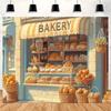A Busy Bakery Background Decoration Banner. Suitable for Home, Party, and studio.DJH