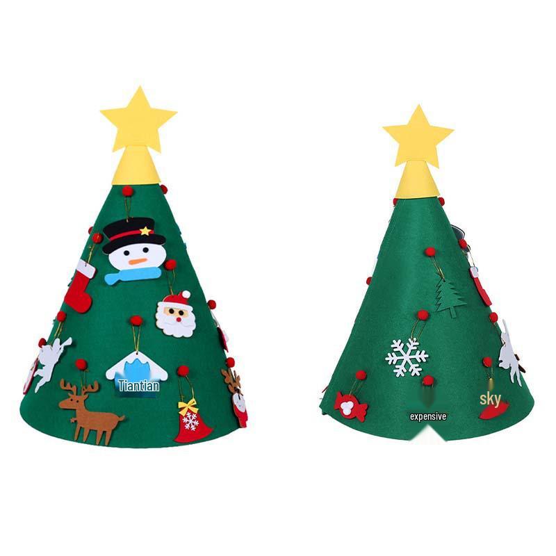 Children's DIY Felt 3D Christmas Tree with Handmade Ornaments