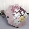 Sanrio Automatic Opening and Closing Parasol Compact Travel umbrella with 8 Ribs for Women and Men Ideal Birthday/Christmas Gift, Outdoor Ac