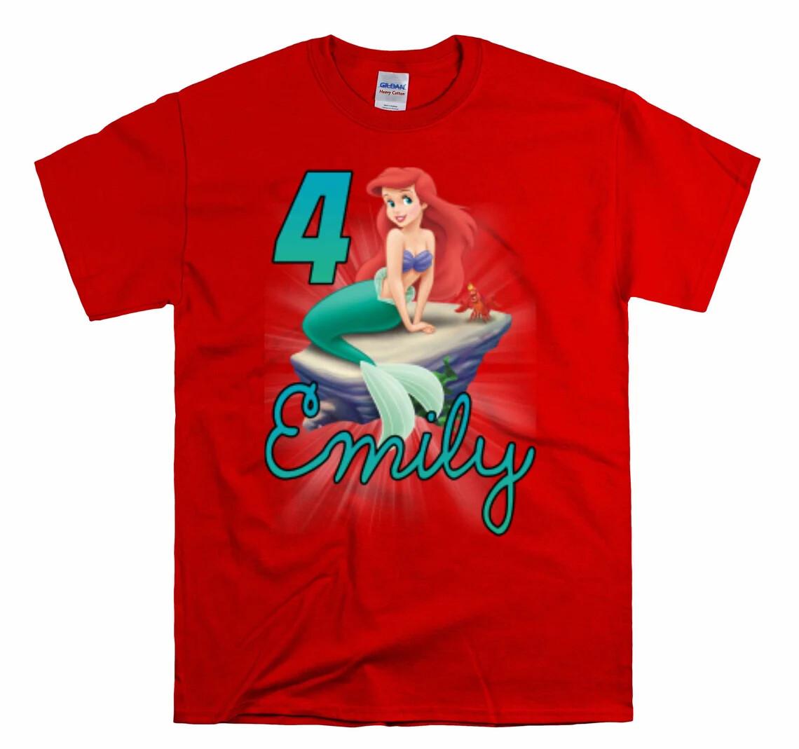 Ariel Little Mermaid Personalized Birthday Gift Tshirt For Custom Name C3 M