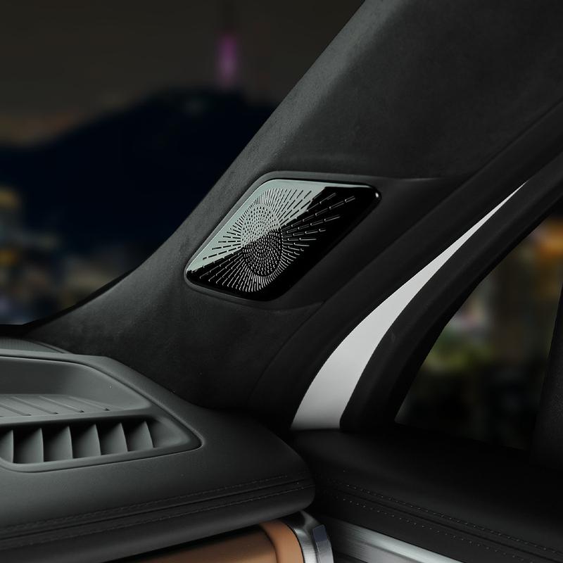 Car Set Door A-Pillar Tweeter Covers Speaker Decorative Stickers Stainless Steel Material For Hyundai Santa Fe MX5 2024 2025