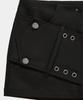 ETRE AU SOMMET Front Zip Belt Detail Mini Skirt (Black)