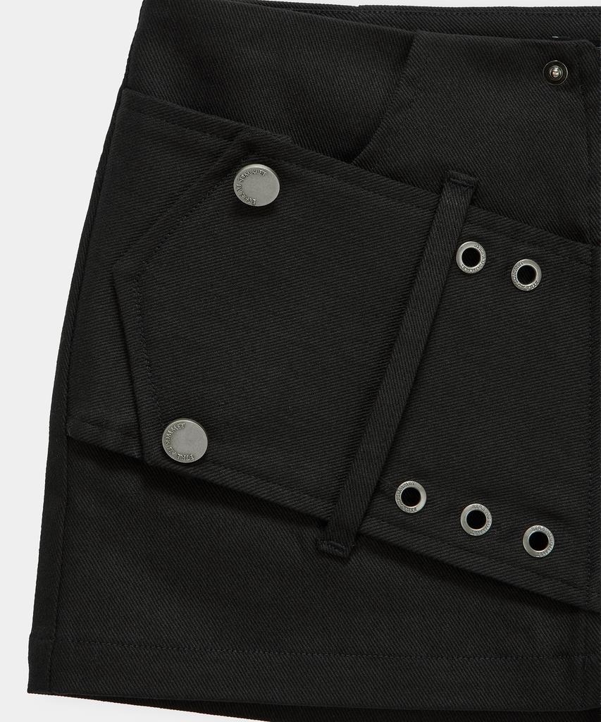 ETRE AU SOMMET Front Zip Belt Detail Mini Skirt (Black)