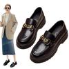 British Style with Skirt Small Leather Shoes Women's 2025 Autumn New Japanese Muffin Bottom Loafers Fashion Versatile Single Shoes