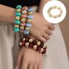 Modern Round Bead Bracelet Vibrant Color Hand Chain Acrylic Wrist Bangle Lightweight Jewelry For Teens Adults