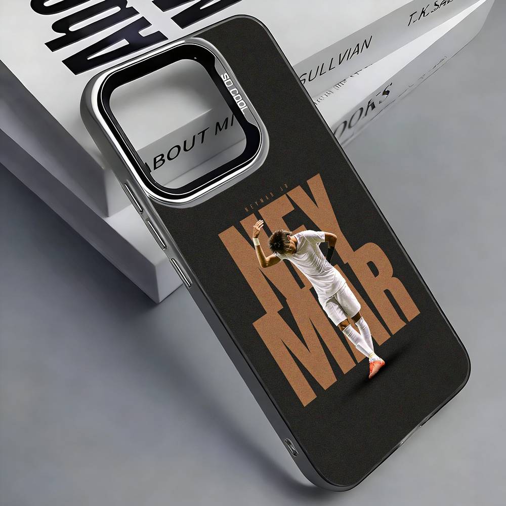 Football 10 For N-Neymar Phone Case For iPhone 17,16,15,14,13,12,11 Plus,Pro Max,Colored Silver Phone Case