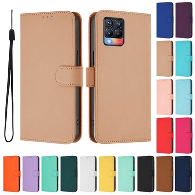 Realme8Pro Cases For Realme 8 Pro Wallet Leather Flip Cases Realme8pro Protective Card Slot Book Solid Color Fundas Realme8 Pro