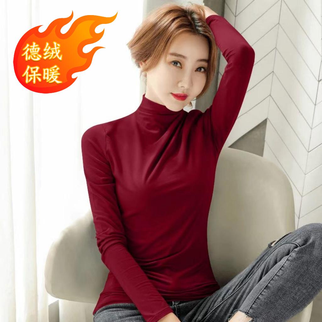 

Осенне-зимние модные футболки с круглым вырезом и длинным рукавом для женщин, повседневные свободные однотонные пуловеры, винтажные элегантные топы 4XL бордовый