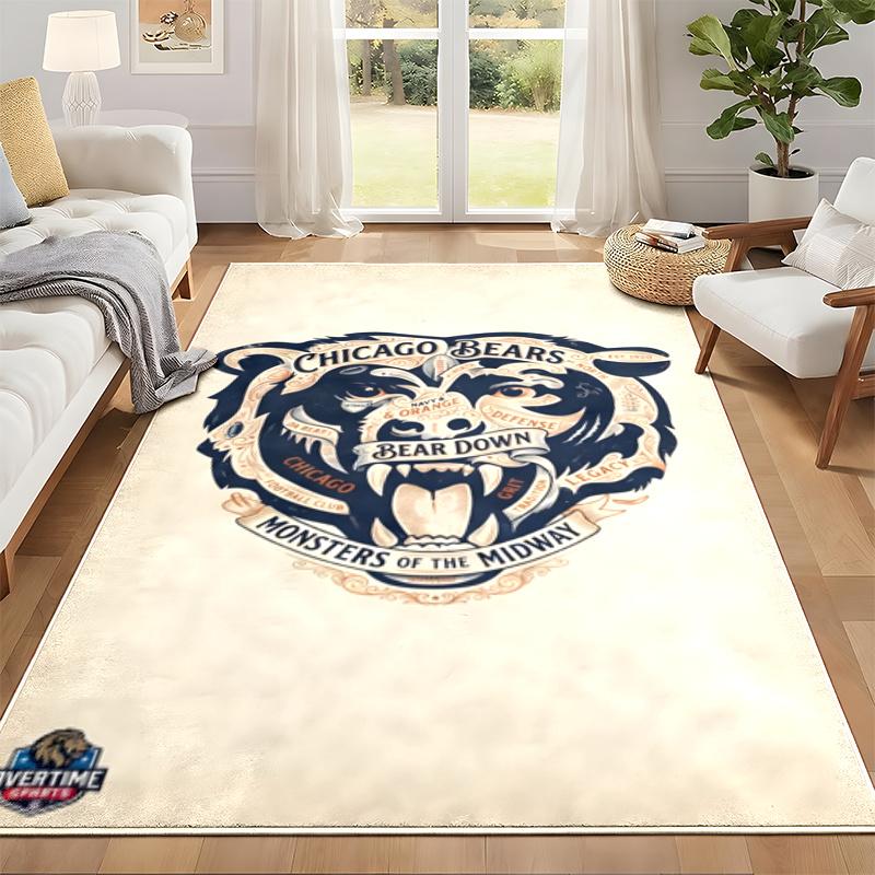 Chicago Bears Carpet Door Mat for Living Room or Bedroom Protective Mat Under Chair Office Decoration Christmas Gift Birthday Present