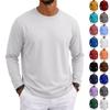 T-shirt da uomo a maniche lunghe con scollo morbido per uso casual quotidiano