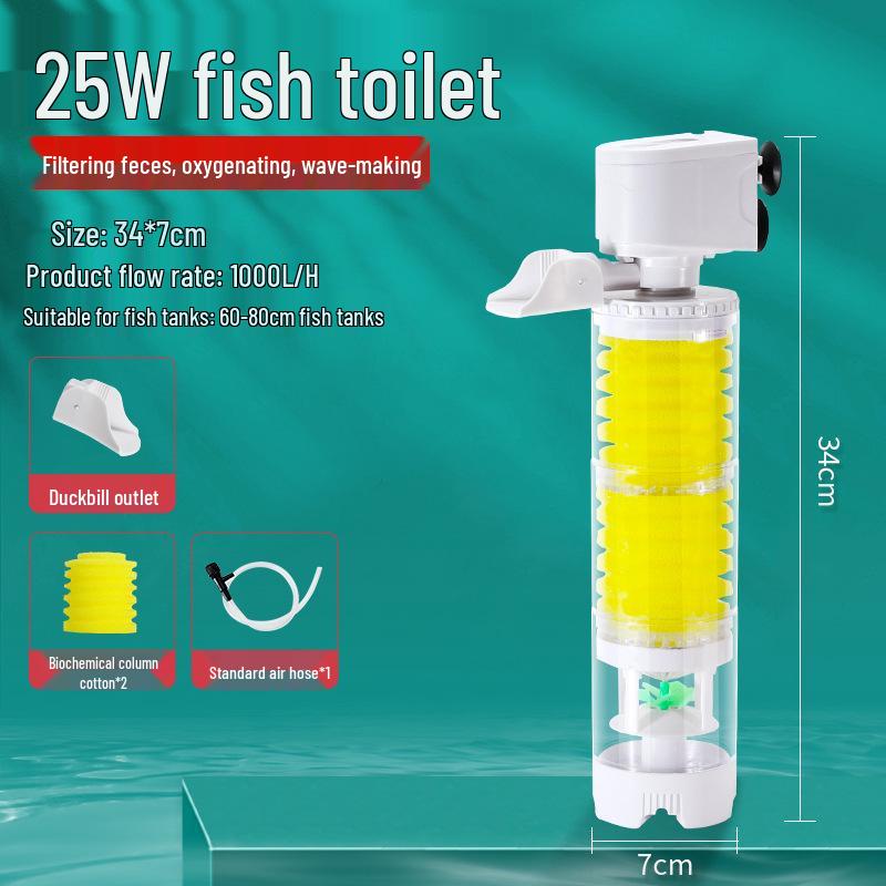 Kompakt 3-i-1 Akvariebehållarfilter & Cirkulationspump för Effektiv Vattenrening