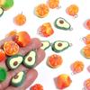 10Pcs Acrylic Pendant Avocado Orange Shaped Mini Pendant For DIY Handmade Earrings Bracelets Making Accessories Wholesale