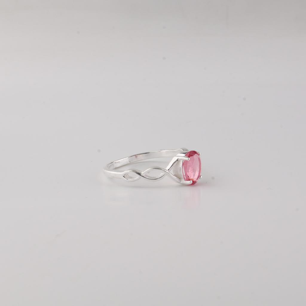 Pink Tourmaline Gemstone 925 Sterling Silver Wedding Jewelry Designer Ring For Her CZR-16-3