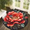 Red Peony & Bird Style Flannel-printed round floor mats are slip-resistant Suitable living room bedroom terrace garden carpets