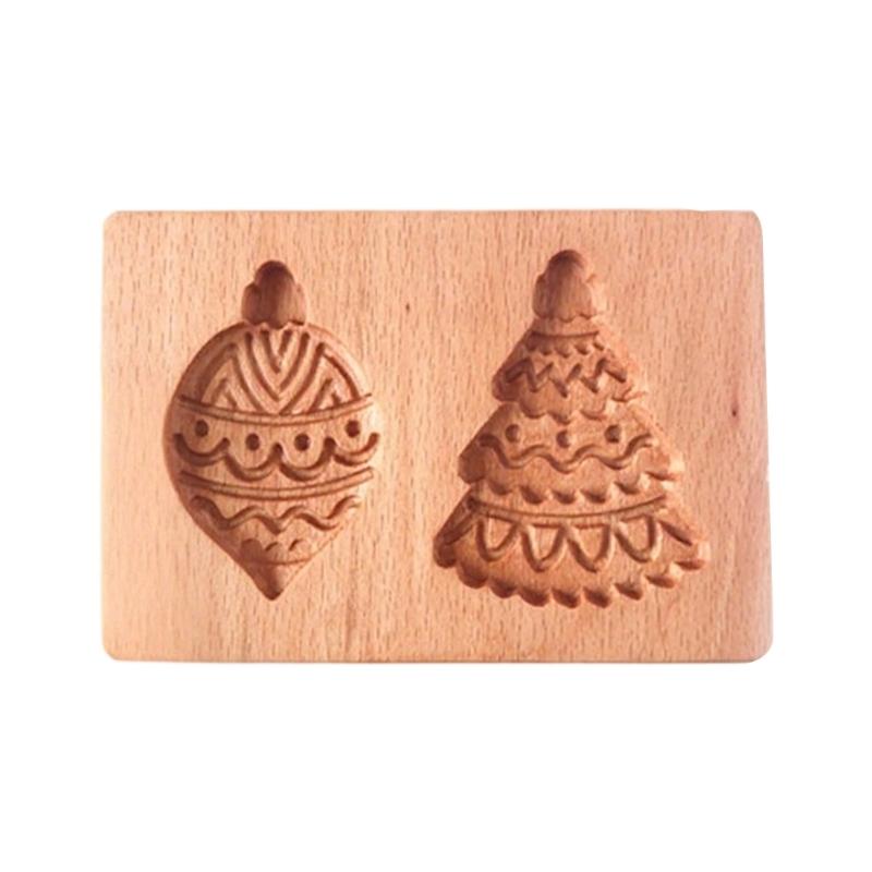 Natural Wood Cookie Molds For Easy Releases Baking Tool Durable Retro Style Biscuits Cutter Ideal For Handmade Dessert And Crafts