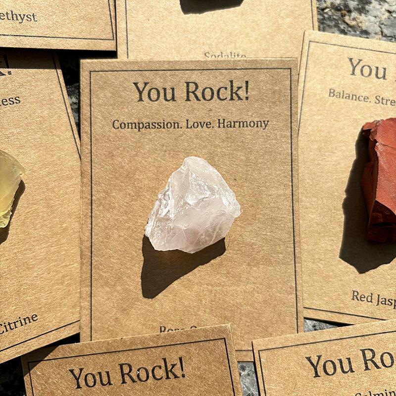 

Crystal Stones Pocket Hug Card With Healing Stones Encouragement Card Little Pocket Hug Token Meditation Stones Crystal Ornament