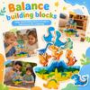 Wooden Dinosaur Balance Stacking Game for Kids Montessori Educational Block Toy with Multiple Dinosaur Shapes and Rocking Base for Early Learning
