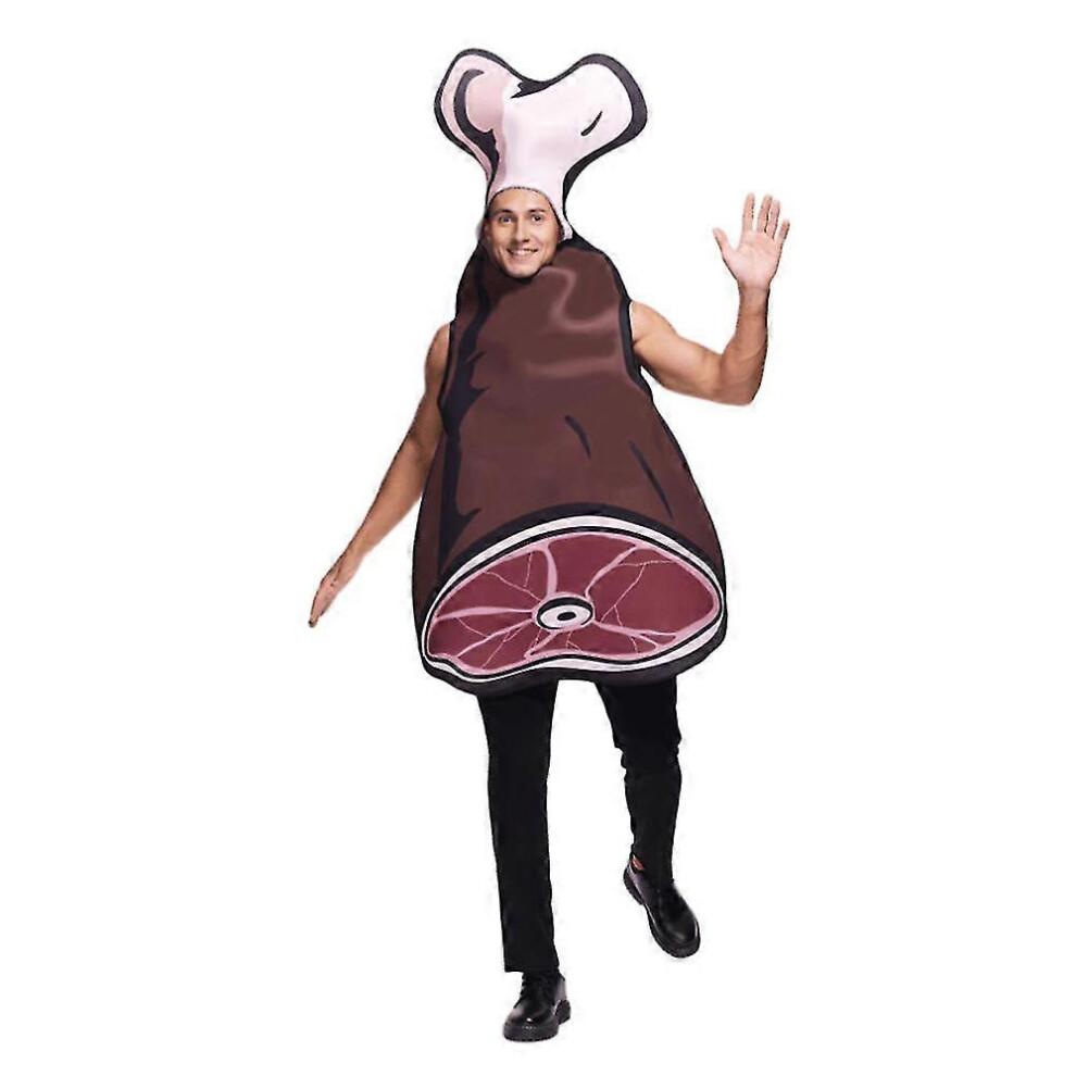 Halloween Party Kostüm Jumpsuits für Erwachsene Damen und Herren Schinkenfleisch Cosplay