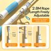 YUEDONG YD-350 Pink & White 4.5mm Segmented PVC Jump Rope, 2.8M Adjustable Single Bearing Kids Skipping Rope for Beginners